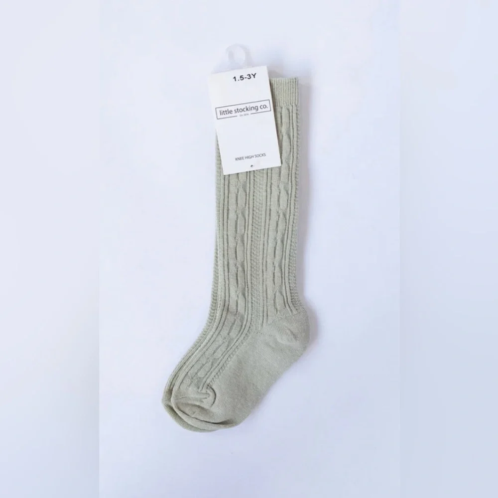 Little Stocking Co Lace Top and Cable Knit Knee High Socks - Little OOMA